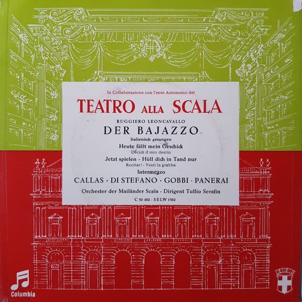 Ruggiero Leoncavallo - Maria Callas, Giuseppe di Stefano - Der Bajazzo Vinyl Singles