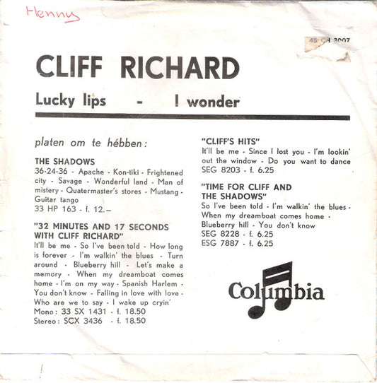Cliff Richard - Lucky Lips (B-Keus)
