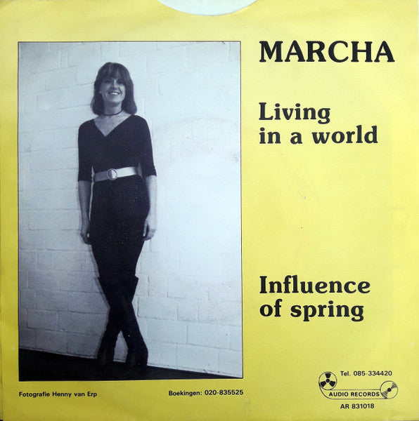 Marcha - Living In A World Vinyl Singles Vinyl Very Good (VG) <br> Hoes Good Plus (G+)