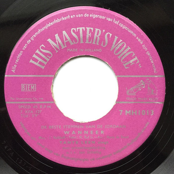 Tante Leen - Mijn Oude Amstelstad Vinyl Singles Vinyl Very Good (VG) <br> Hoes Generic