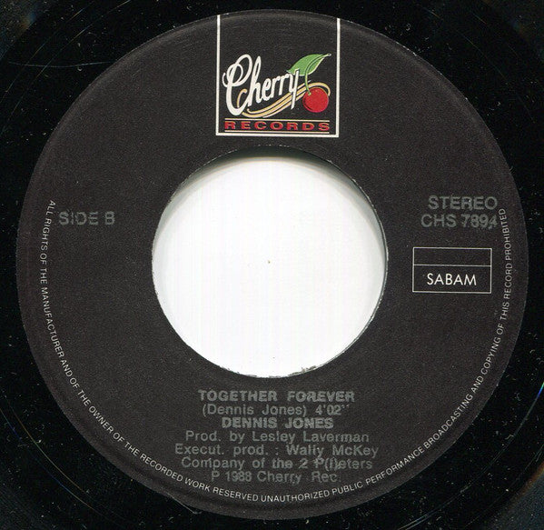 Dennis Jones - Don't Wanna Give Up Vinyl Singles Vinyl Very Good (VG) <br> Hoes Good Plus (G+)