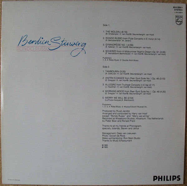 Berdien Stenberg - Rondo Russo (LP) Vinyl LP Vinyl Very Good (VG) <br> Hoes Good Plus (G+)