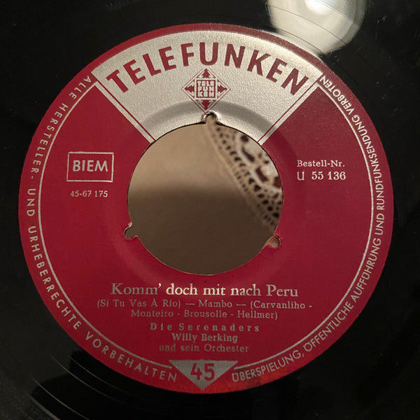 Serenaders, Willy Berking Und Sein Orchester - Trini Vinyl Singles Vinyl Very Good (VG) <br> Hoes Good Plus (G+)