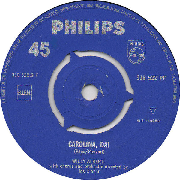 Willy Alberti - Il Nostro Concerto Vinyl Singles Vinyl Very Good (VG) <br> Hoes Good Plus (G+)