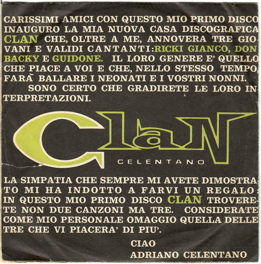 Adriano Celentano - Stai Lontana Da Me Vinyl Singles Vinyl Zeer Goed / Hoesje Goed "VINYLSINGLES.NL"