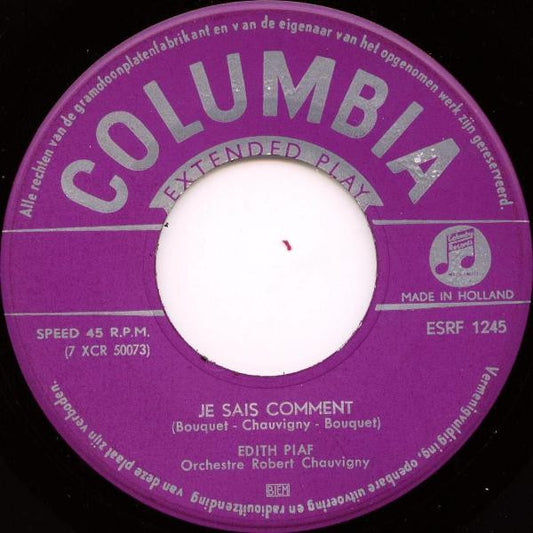 Edith Piaf - Milord Vinyl Singles Vinyl Zeer Goed / Hoesje Generic "VINYLSINGLES.NL"