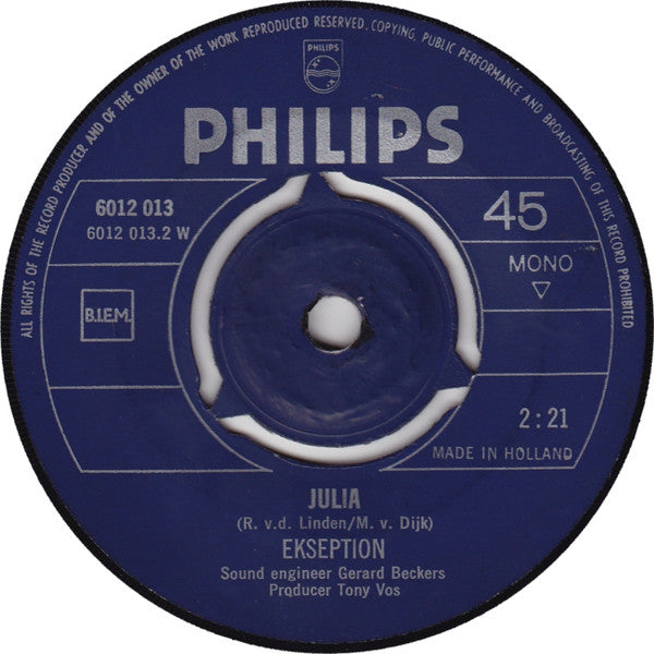 Ekseption - Adagio Vinyl Singles Vinyl Very Good (VG) <br> Hoes Generic