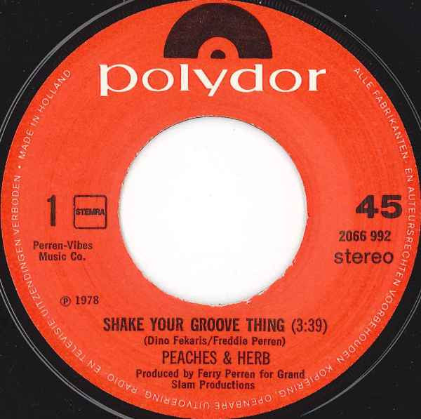Peaches & Herb - Shake Your Groove Thing Vinyl Singles Vinyl Very Good (VG) <br> Hoes Good Plus (G+)