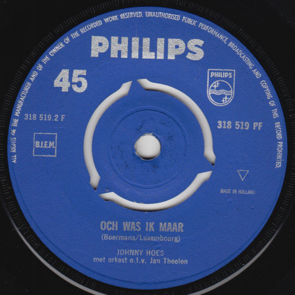 Johnny Hoes / Johnny En Johnny - Zonder Liefde (B-Keus) Vinyl Singles Vinyl Redelijk / Hoes Goed