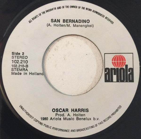 Oscar Harris - Disco Calypso Vinyl Singles Vinyl Very Good (VG) <br> Hoes Generic