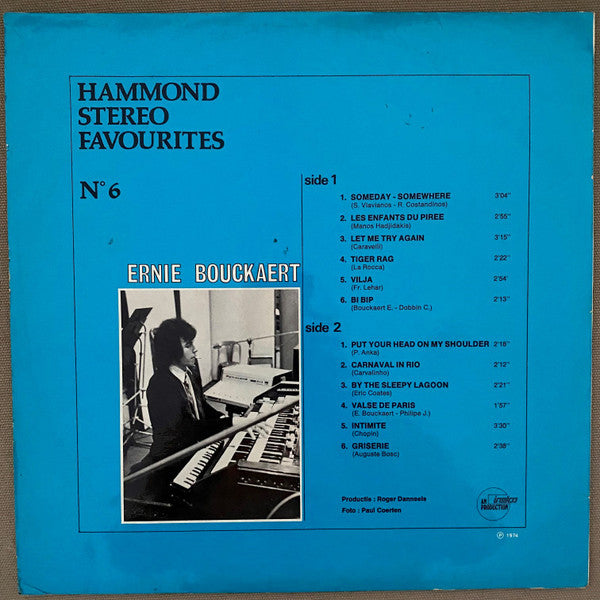 Ernie Bouckaert - Hammond Stereo Favourites N° * (LP) Vinyl LP Vinyl Very Good (VG) <br> Hoes Good Plus (G+)