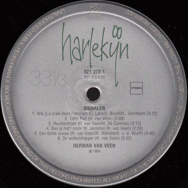 Herman van Veen - Signalen (LP) Vinyl LP Vinyl Very Good (VG) <br> Hoes Good Plus (G+)