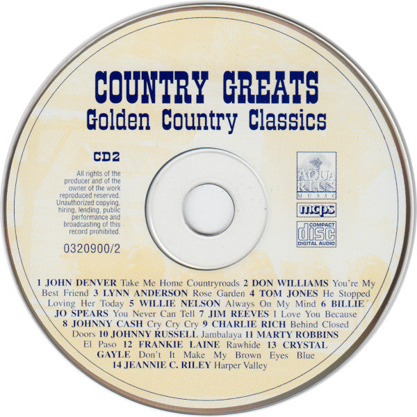 Various - Country Greats (Golden Country Classics) (CD) Compact Disc Goede Staat