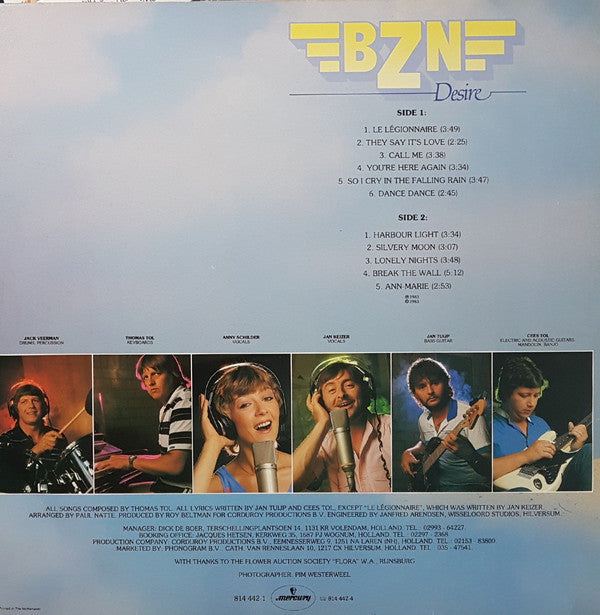 BZN - Desire (LP) Vinyl LP Vinyl Very Good (VG) <br> Hoes Good Plus (G+)