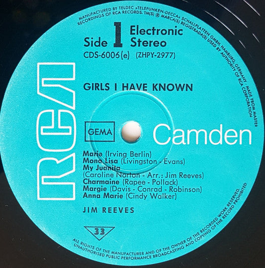 Jim Reeves - Girls I Have Known (LP) 42167