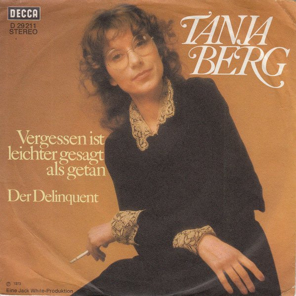 Tanja Berg - Vergessen Ist Leichter Gesagt Als Getan Vinyl Singles Vinyl Very Good (VG) <br> Hoes Good Plus (G+)