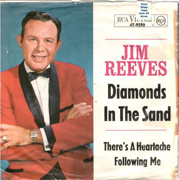 Jim Reeves - Diamonds In The Sand Vinyl Singles Vinyl Very Good (VG) <br> Hoes Good Plus (G+)
