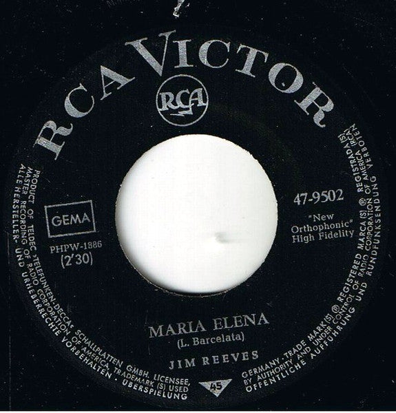 Jim Reeves - Maria Elena Vinyl Singles