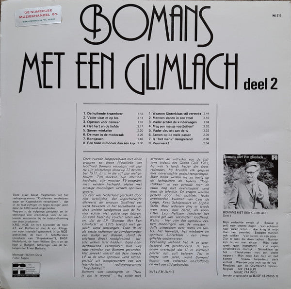 Godfried Bomans - Bomans Met Een Glimlach Deel 2 (LP) Vinyl LP Vinyl Very Good (VG) <br> Hoes Good Plus (G+)