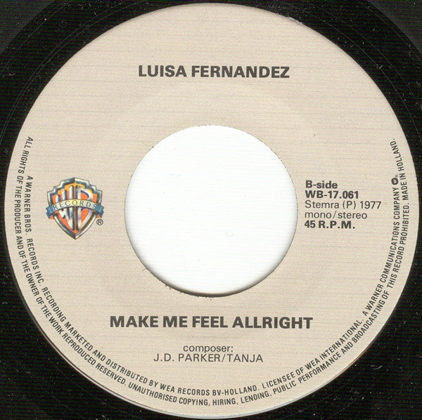 Luisa Fernandez - Lay Love On You Vinyl Singles Vinyl Very Good (VG) <br> Hoes Generic