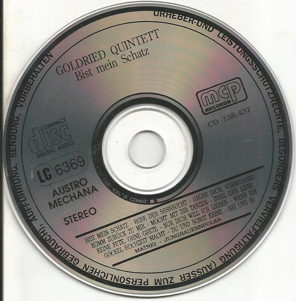 Goldried Quintett - Bist Mein Schatz... (CD) Compact Disc Vinyl Very Good (VG) <br> Hoes Good Plus (G+)