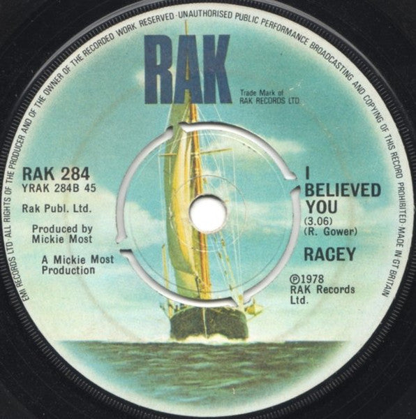 Racey - Lay Your Love On Me Vinyl Singles Vinyl Very Good (VG) <br> Hoes Generic