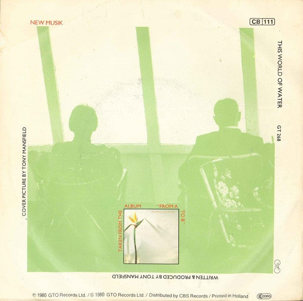 New Musik - This World Of Water Vinyl Singles Vinyl Very Good (VG) <br> Hoes Good Plus (G+)