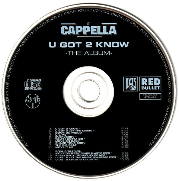 Cappella - U Got * Know - The Album (CD) Compact Disc Goede Staat