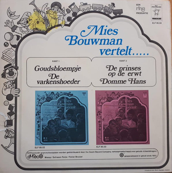 Mies Bouwman - Mies Bouwman Vertelt... (LP) Vinyl LP Vinyl Very Good (VG) <br> Hoes Good Plus (G+)