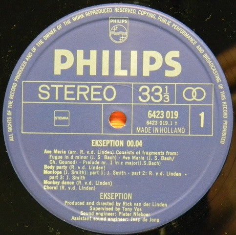 Ekseption, Royal Philharmonic Orchestra - Ekseption 00.04 (LP) Vinyl LP Vinyl Zeer Goed / Hoesje Goed "VINYLSINGLES.NL"