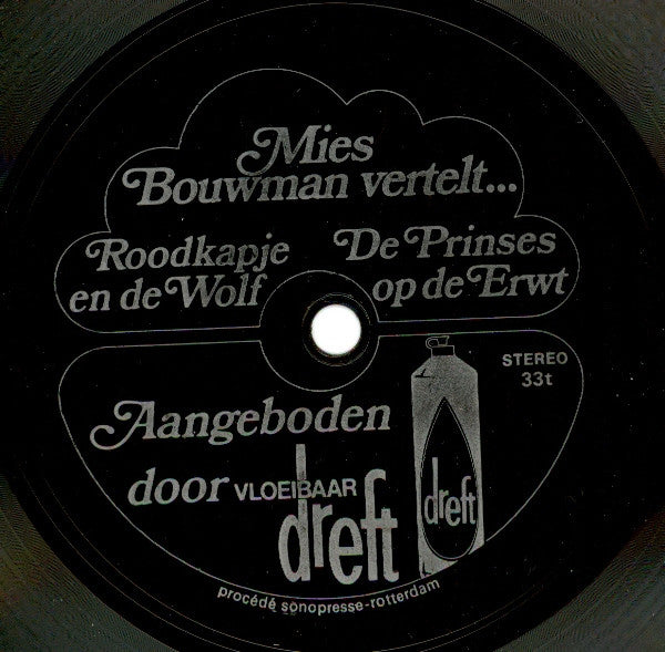 Mies Bouwman - Mies Bouwman Vertelt... Roodkapje En De Wolf / De Prinses Op De Erwt (Flexi-disc) Flexi-disk Vinyl (VG) <br> Hoes (G+)