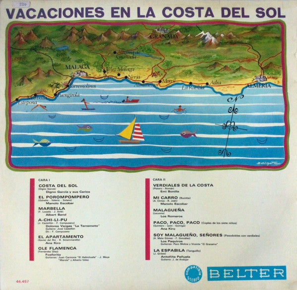 Various - Vacaciones En La Costa Del Sol (LP) Vinyl LP Vinyl Very Good (VG) <br> Hoes Good Plus (G+)
