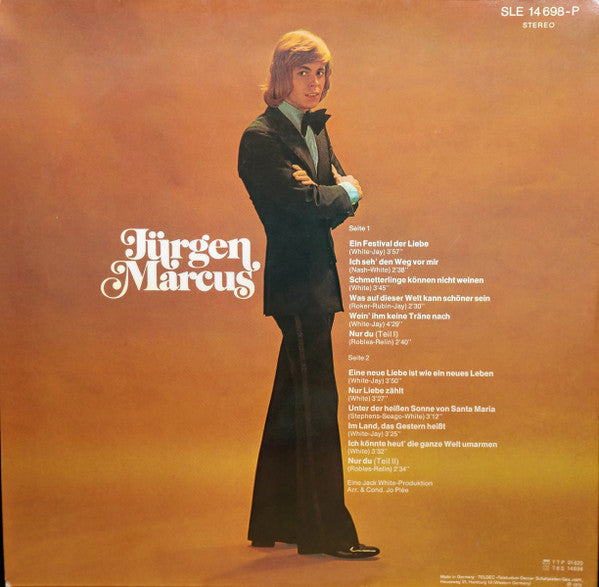 Jürgen Marcus - Ein Festival Der Liebe (LP) Vinyl LP Vinyl Very Good (VG) <br> Hoes Good Plus (G+)