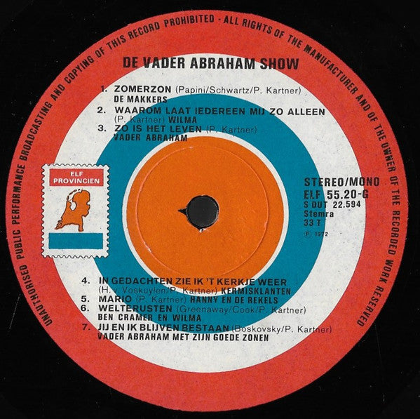 Various - Vader Abraham Show Deel 1 (LP) 44081 Vinyl LP Vinyl (VG) <br> Hoes (G+)