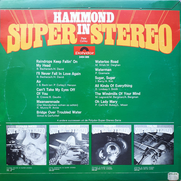 Pete Colley - Hammond In Super Stereo (LP) Vinyl LP Vinyl Very Good (VG) <br> Hoes Good Plus (G+)