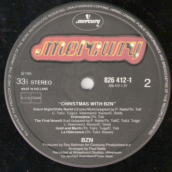 BZN - Christmas With BZN (LP) Vinyl LP Vinyl Very Good (VG) <br> Hoes Good Plus (G+)