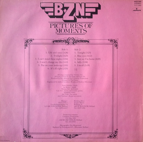 BZN - Pictures Of Moments (LP) Vinyl LP Vinyl Very Good (VG) <br> Hoes Good Plus (G+)