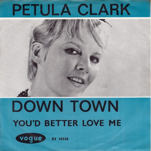 Petula Clark - Down Town Vinyl Singles Vinyl Very Good (VG) <br> Hoes Good Plus (G+)