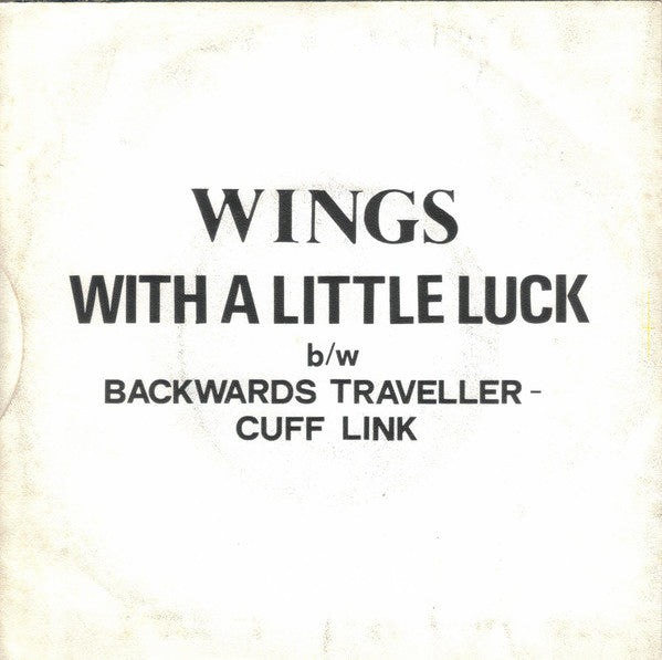 Wings - With A Little Luck Vinyl Singles Vinyl Very Good (VG) <br> Hoes Good Plus (G+)