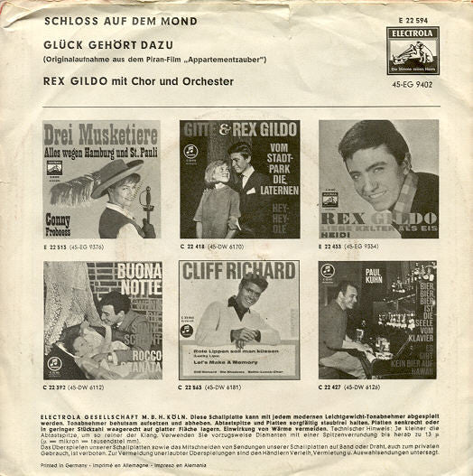 Rex Gildo - Schloss Auf Dem Mond Vinyl Singles Vinyl Very Good (VG) <br> Hoes Good Plus (G+)