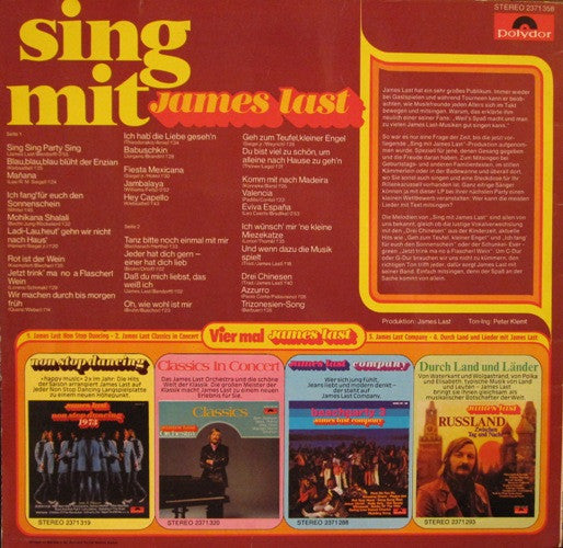 James Last - Sing Mit (LP) Vinyl LP Vinyl Zeer Goed / Hoesje Goed "VINYLSINGLES.NL"