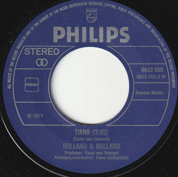Bolland & Bolland - Holiday Vinyl Singles Vinyl Very Good (VG) <br> Hoes Good Plus (G+)