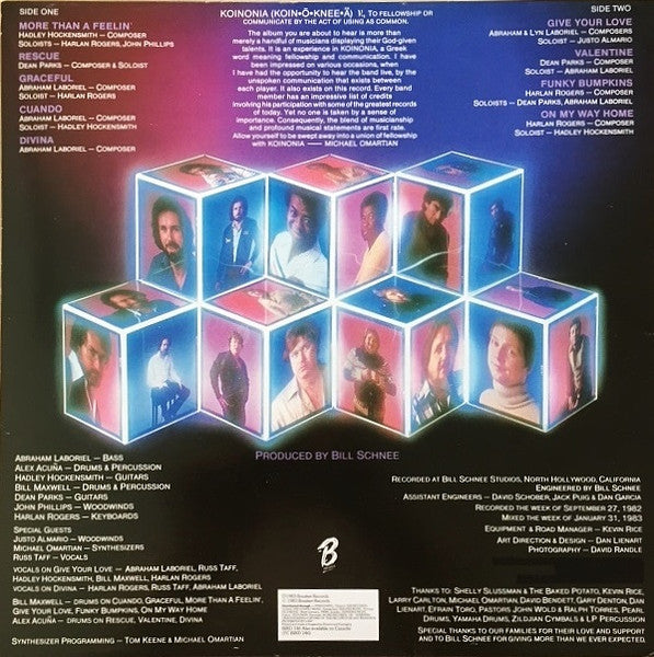 Koinonia - More Than A Feelin' (LP) Vinyl LP Vinyl Very Good (VG) <br> Hoes Good Plus (G+)