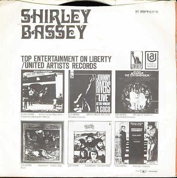 Shirley Bassey - Something Vinyl Singles Vinyl Very Good (VG) <br> Hoes Good Plus (G+)