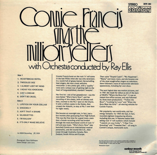 Connie Francis - Connie Francis Sings The Million Sellers (LP)