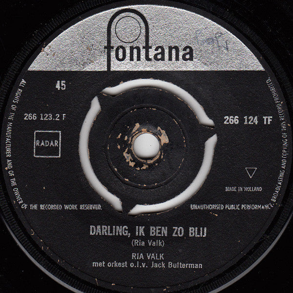 Ria Valk - Hou Je Echt Nog Van Mij, Rocking Billy Vinyl Singles Vinyl Very Good (VG) <br> Hoes Generic