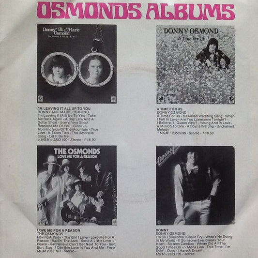 Donny Osmond - Where Did All The Good Times Go