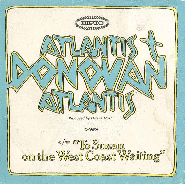 Donovan - Atlantis Vinyl Singles Vinyl Very Good (VG) <br> Hoes Good Plus (G+)