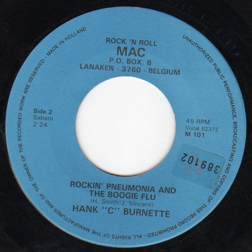 Hank C. Burnette - Tag Along Vinyl Singles Vinyl Very Good (VG) <br> Hoes Generic