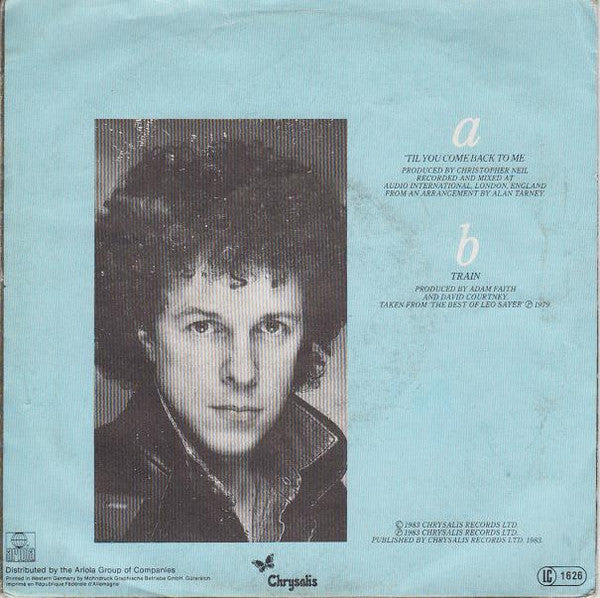 Leo Sayer - 'Til You Come Back To Me Vinyl Singles Vinyl Very Good (VG) <br> Hoes Good Plus (G+)